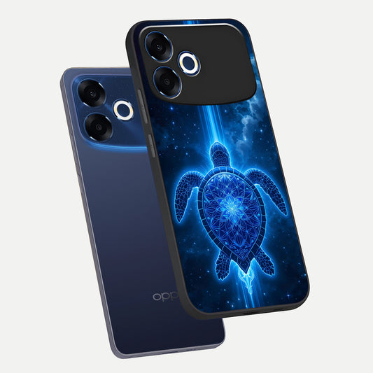  Blue Galaxy Turtle phone case For Oppo F33 Pro 5G showing premium glass back cover with detailed artwork