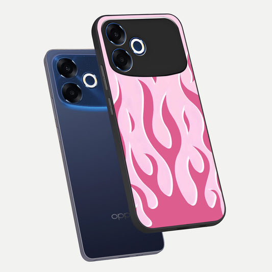  Blush Flame Energy phone case For Oppo F33 Pro 5G showing premium glass back cover with detailed artwork