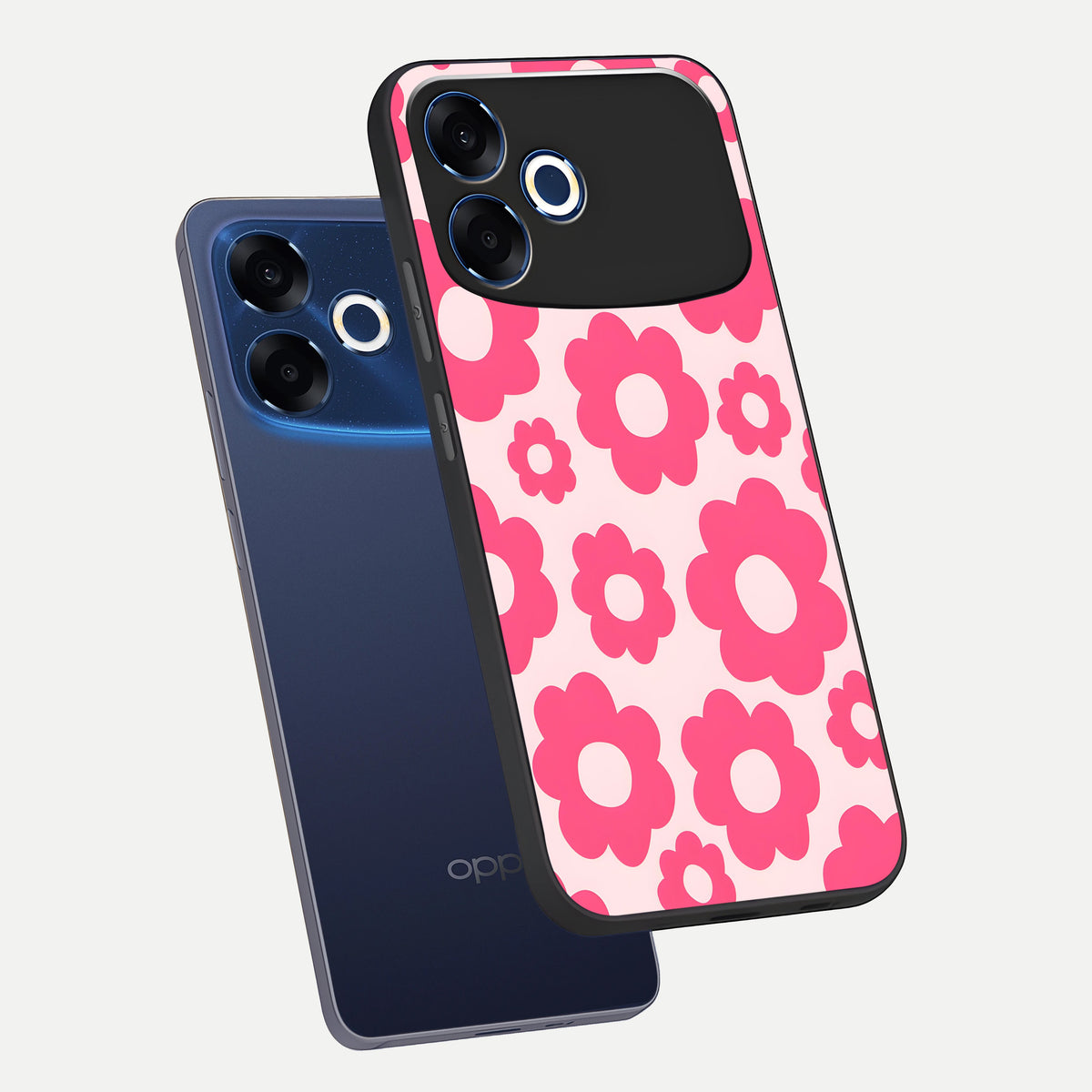  Blush Flower Pop phone case For Oppo F33 Pro 5G showing premium glass back cover with detailed artwork