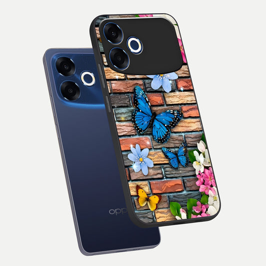  Brick Bloom Flight phone case For Oppo F33 Pro 5G showing premium glass back cover with detailed artwork