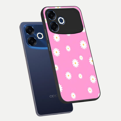  Bubblegum Daisy Pop phone case For Oppo F33 Pro 5G showing premium glass back cover with detailed artwork
