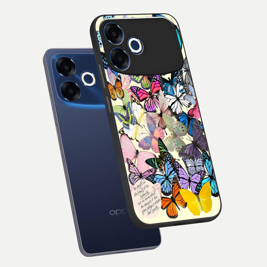  Butterflies Petal Dream phone case For Oppo F33 Pro 5G showing premium glass back cover with detailed artwork