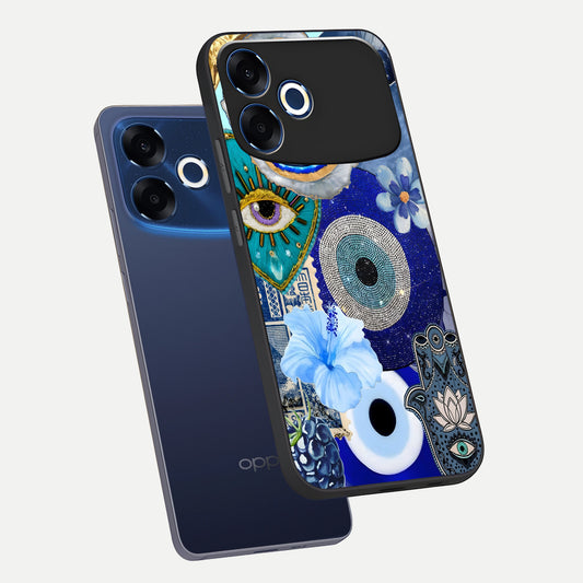  Celestial Blue Vision phone case For Oppo F33 Pro 5G showing premium glass back cover with detailed artwork