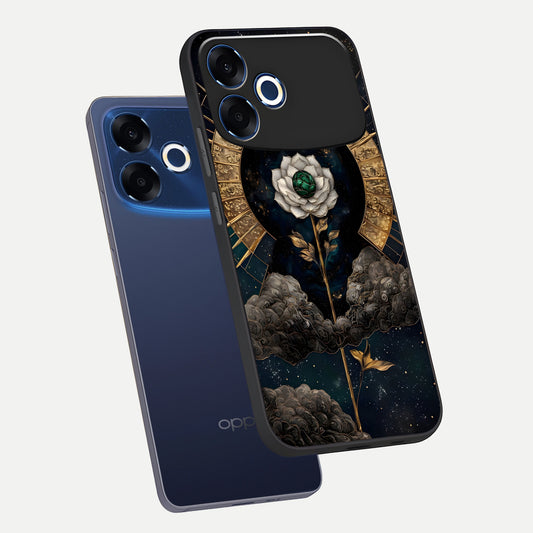  Celestial Lotus Morang phone case For Oppo F33 Pro 5G showing premium glass back cover with detailed artwork