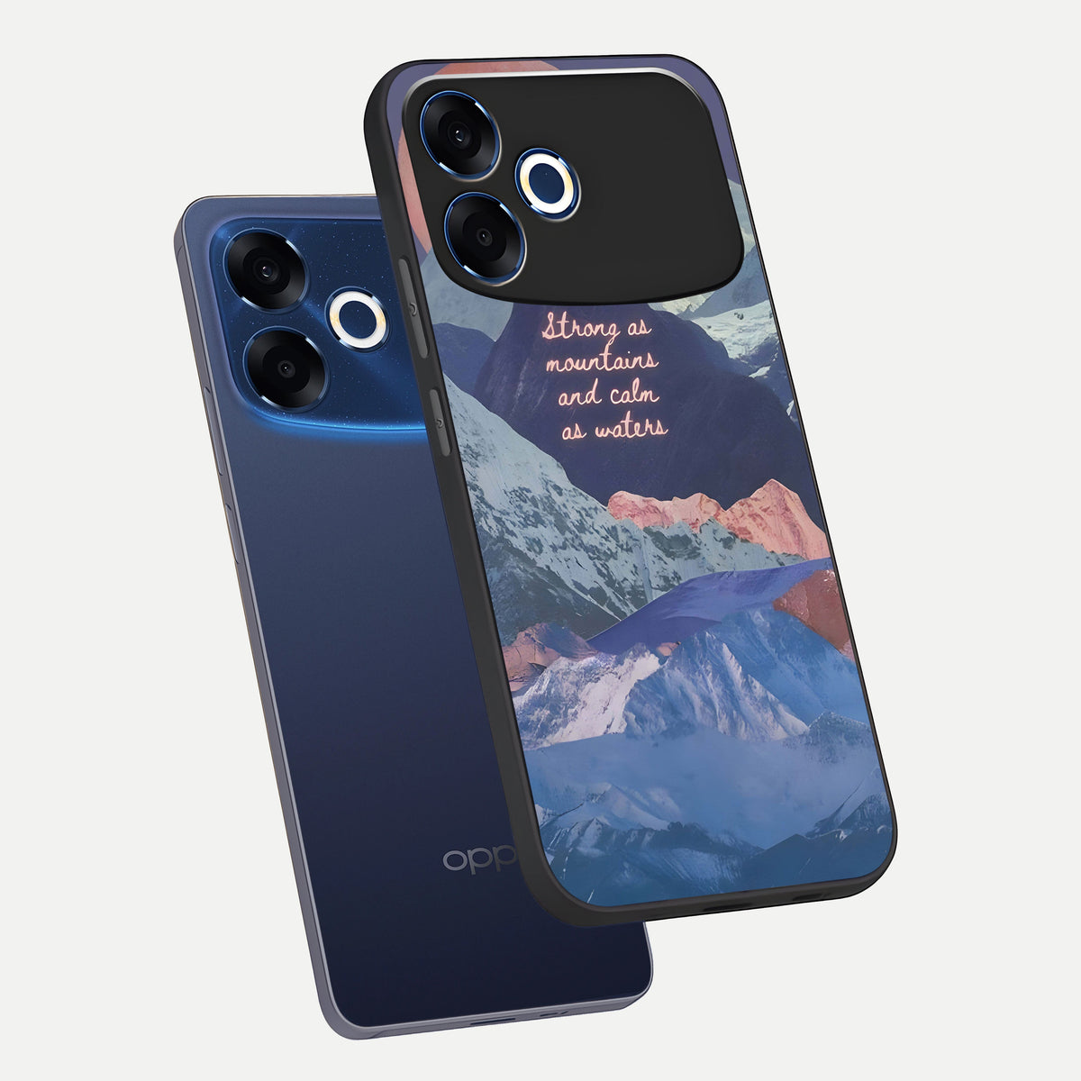  Celestial Mountain Calm phone case For Oppo F33 Pro 5G showing premium glass back cover with detailed artwork