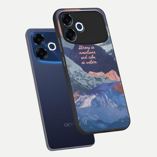  Celestial Mountain Calm phone case For Oppo F33 Pro 5G showing premium glass back cover with detailed artwork