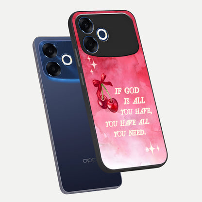  Cherry Quote phone case For Oppo F33 Pro 5G showing premium glass back cover with detailed artwork