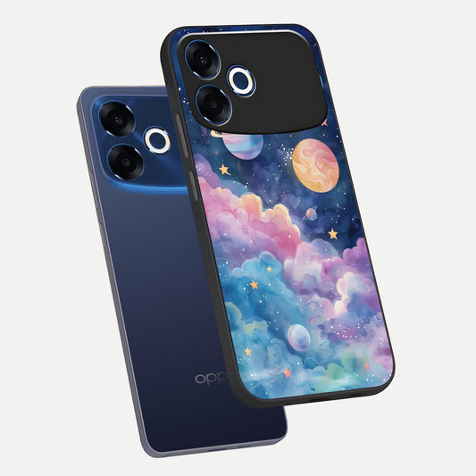  Cosmic Planet Dreams phone case For Oppo F33 Pro 5G showing premium glass back cover with detailed artwork