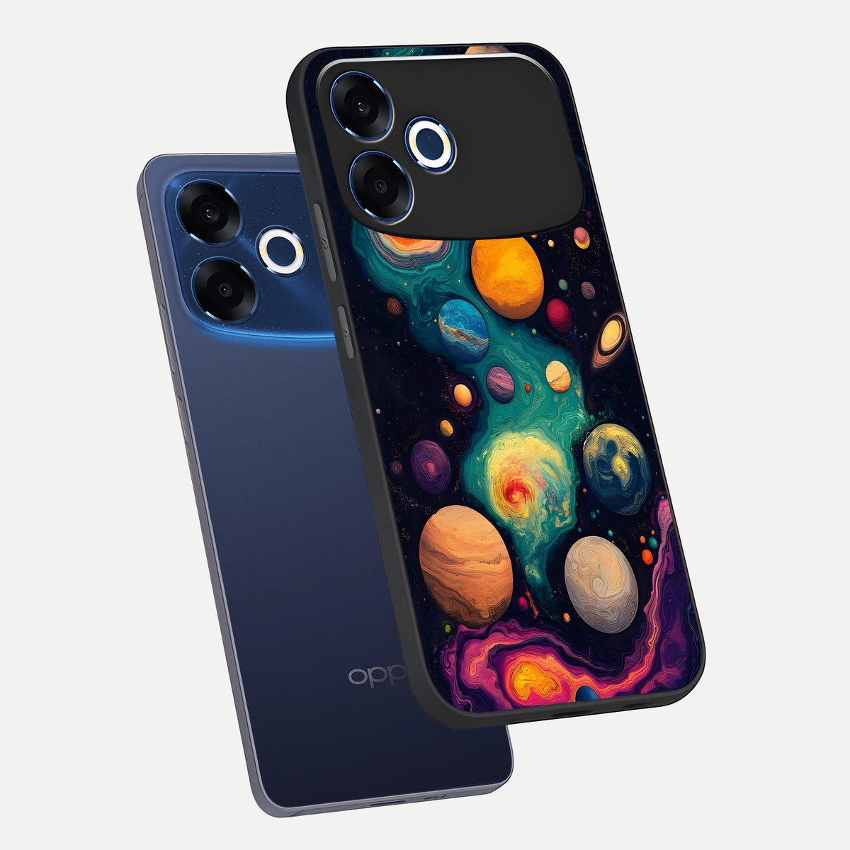  Cosmic Planet Journey phone case For Oppo F33 Pro 5G showing premium glass back cover with detailed artwork