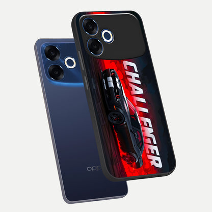  Crimson Challenger Fury phone case For Oppo F33 Pro 5G showing premium glass back cover with detailed artwork