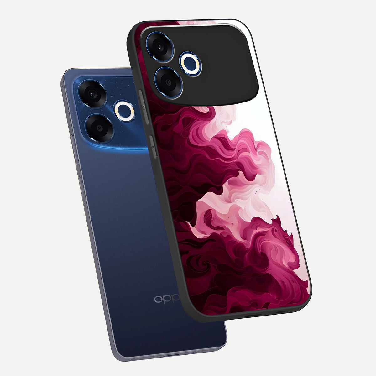  Crimson Wave Flow phone case For Oppo F33 Pro 5G showing premium glass back cover with detailed artwork