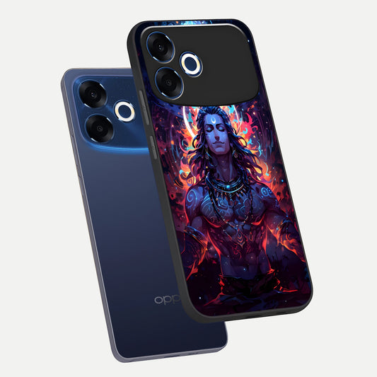  Divine Fire Shiv phone case For Oppo F33 Pro 5G showing premium glass back cover with detailed artwork