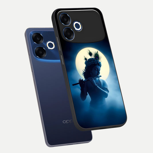  Divine Moon Flute phone case For Oppo F33 Pro 5G showing premium glass back cover with detailed artwork