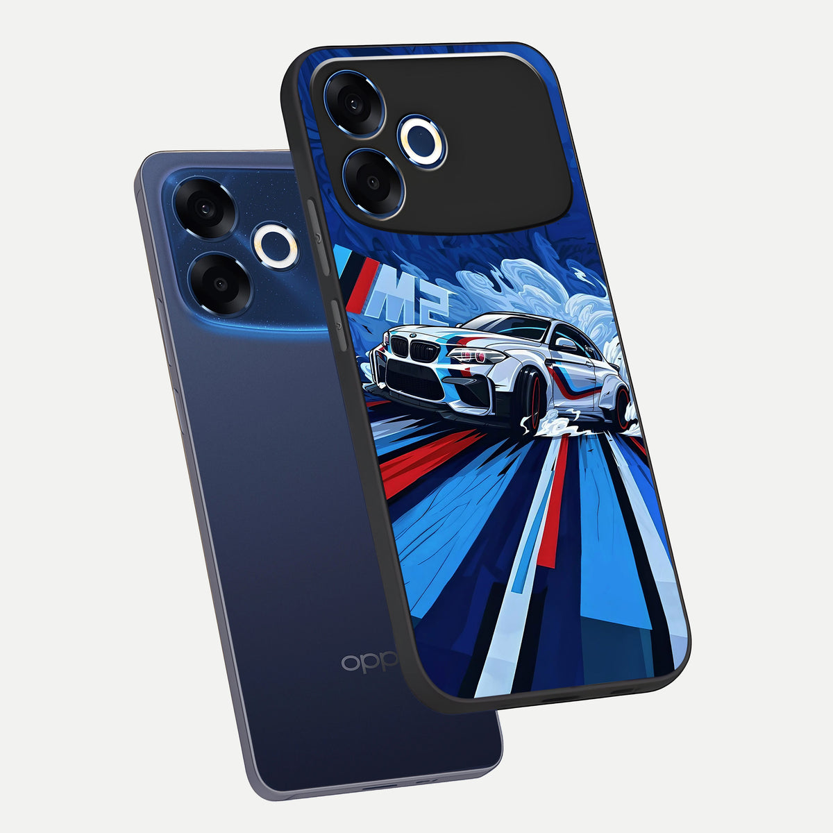  Drift Power Rush phone case For Oppo F33 Pro 5G showing premium glass back cover with detailed artwork