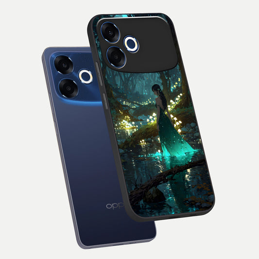  Enchanted Forest Glow phone case For Oppo F33 Pro 5G showing premium glass back cover with detailed artwork