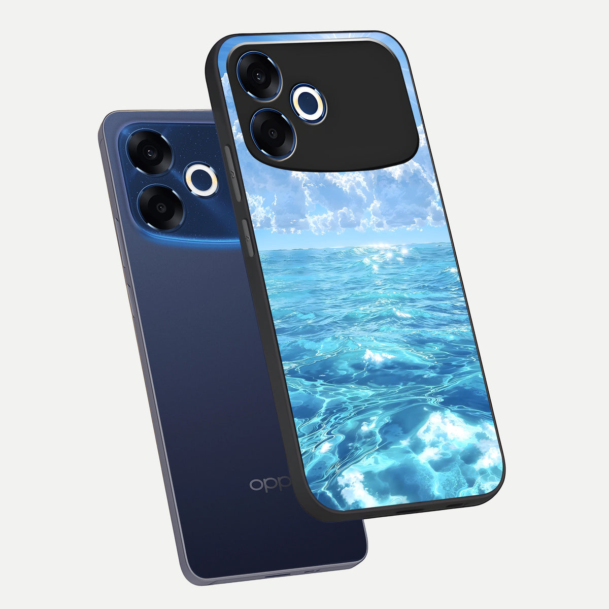  Endless Ocean Horizon phone case For Oppo F33 Pro 5G showing premium glass back cover with detailed artwork