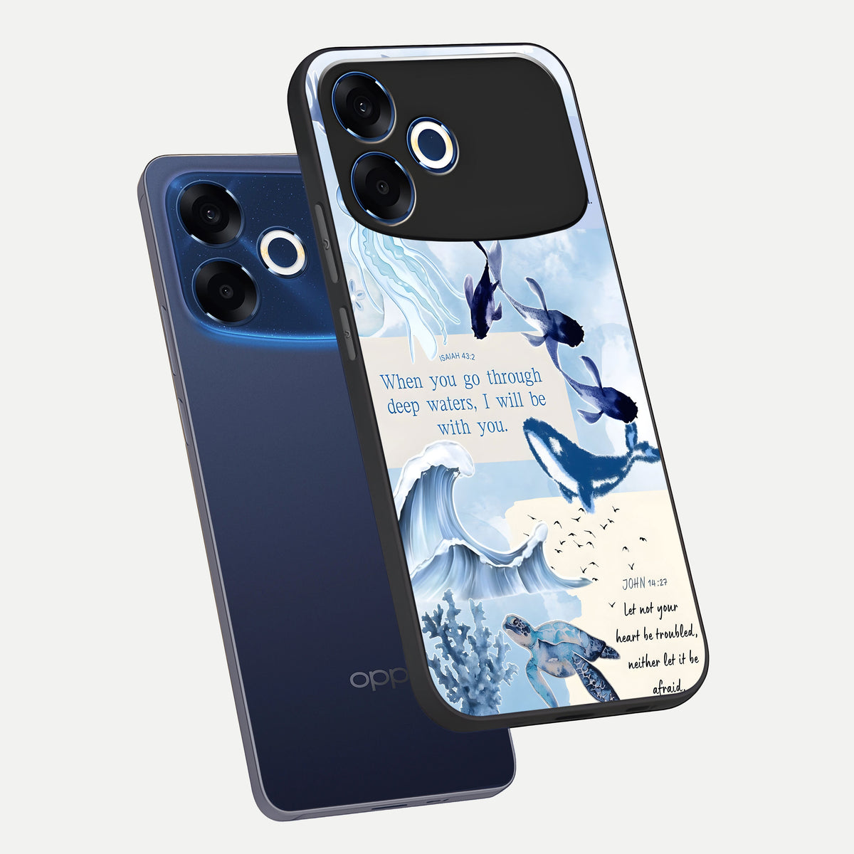  Faithful Ocean Promise phone case For Oppo F33 Pro 5G showing premium glass back cover with detailed artwork