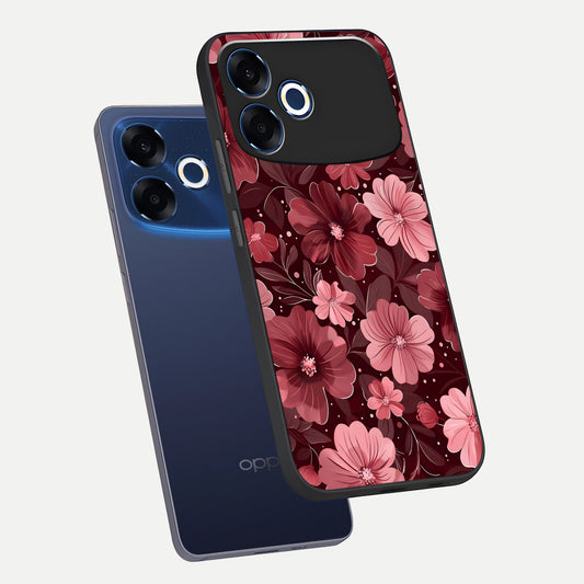  Flower Blush Bloom phone case For Oppo F33 Pro 5G showing premium glass back cover with detailed artwork