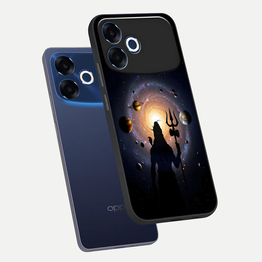  Galactic Shiva Vision phone case For Oppo F33 Pro 5G showing premium glass back cover with detailed artwork
