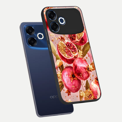  Golden Bloom Glow phone case For Oppo F33 Pro 5G showing premium glass back cover with detailed artwork