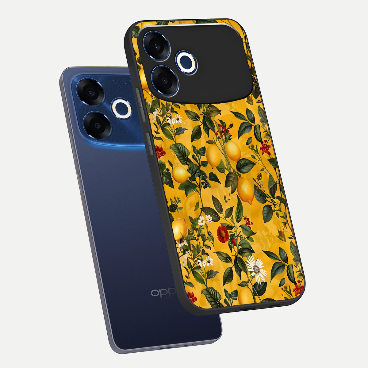 Golden Lemon Field phone case For Oppo F33 Pro 5G showing premium glass back cover with detailed artwork