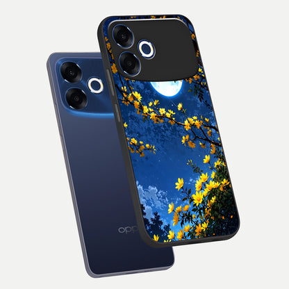  Golden Night Glow phone case For Oppo F33 Pro 5G showing premium glass back cover with detailed artwork