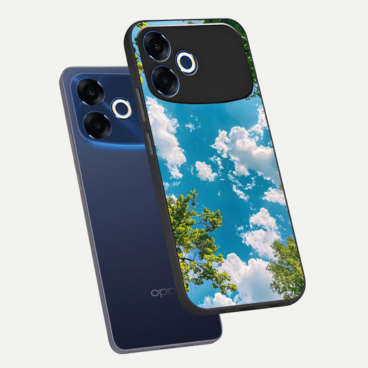  Green Moon Energy phone case For Oppo F33 Pro 5G showing premium glass back cover with detailed artwork