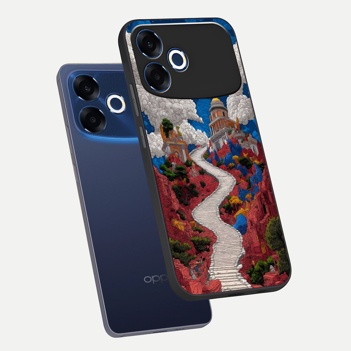  Heavenly Moon Path phone case For Oppo F33 Pro 5G showing premium glass back cover with detailed artwork