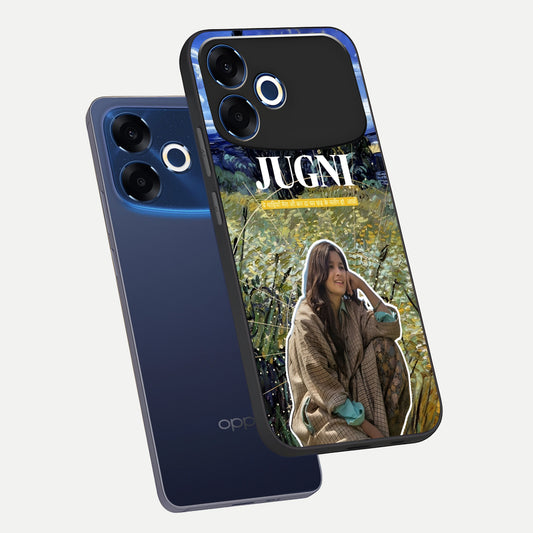  Jugni Soul Vibes phone case For Oppo F33 Pro 5G showing premium glass back cover with detailed artwork