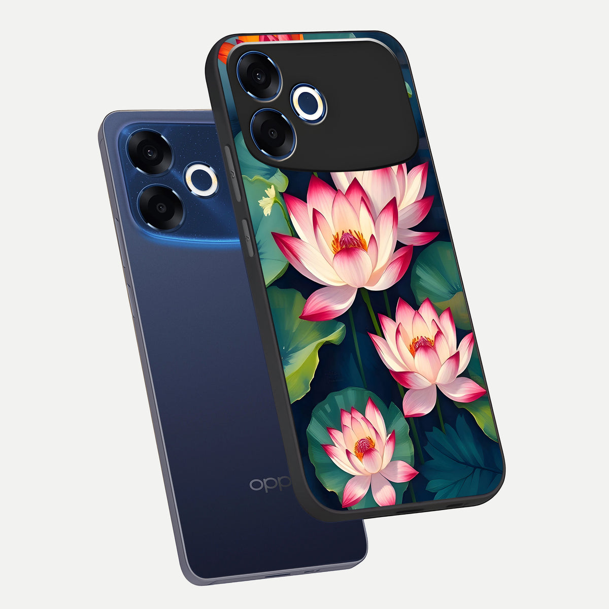  Lotus Dream Serenity phone case For Oppo F33 Pro 5G showing premium glass back cover with detailed artwork