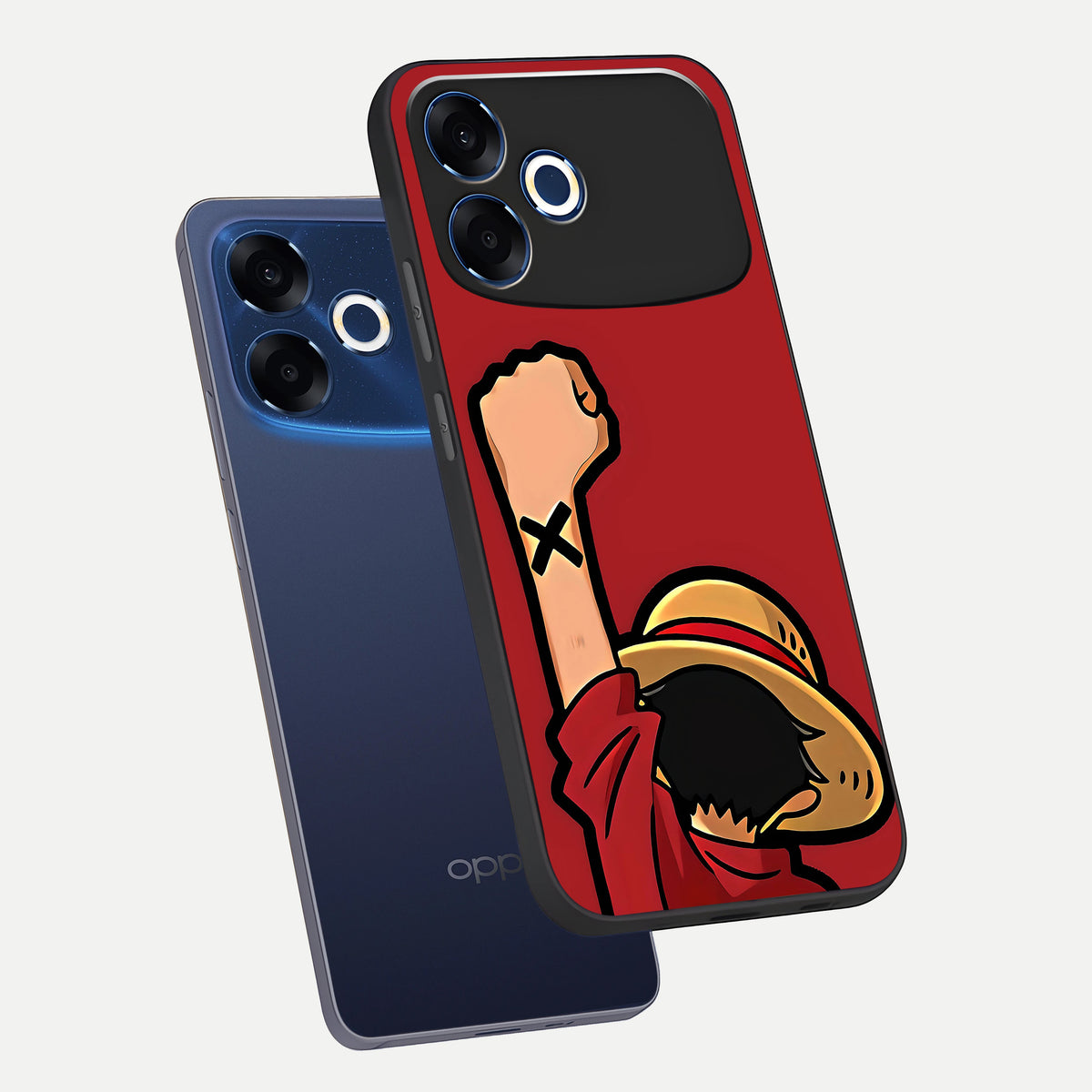  Luffy X Spirit phone case For Oppo F33 Pro 5G showing premium glass back cover with detailed artwork
