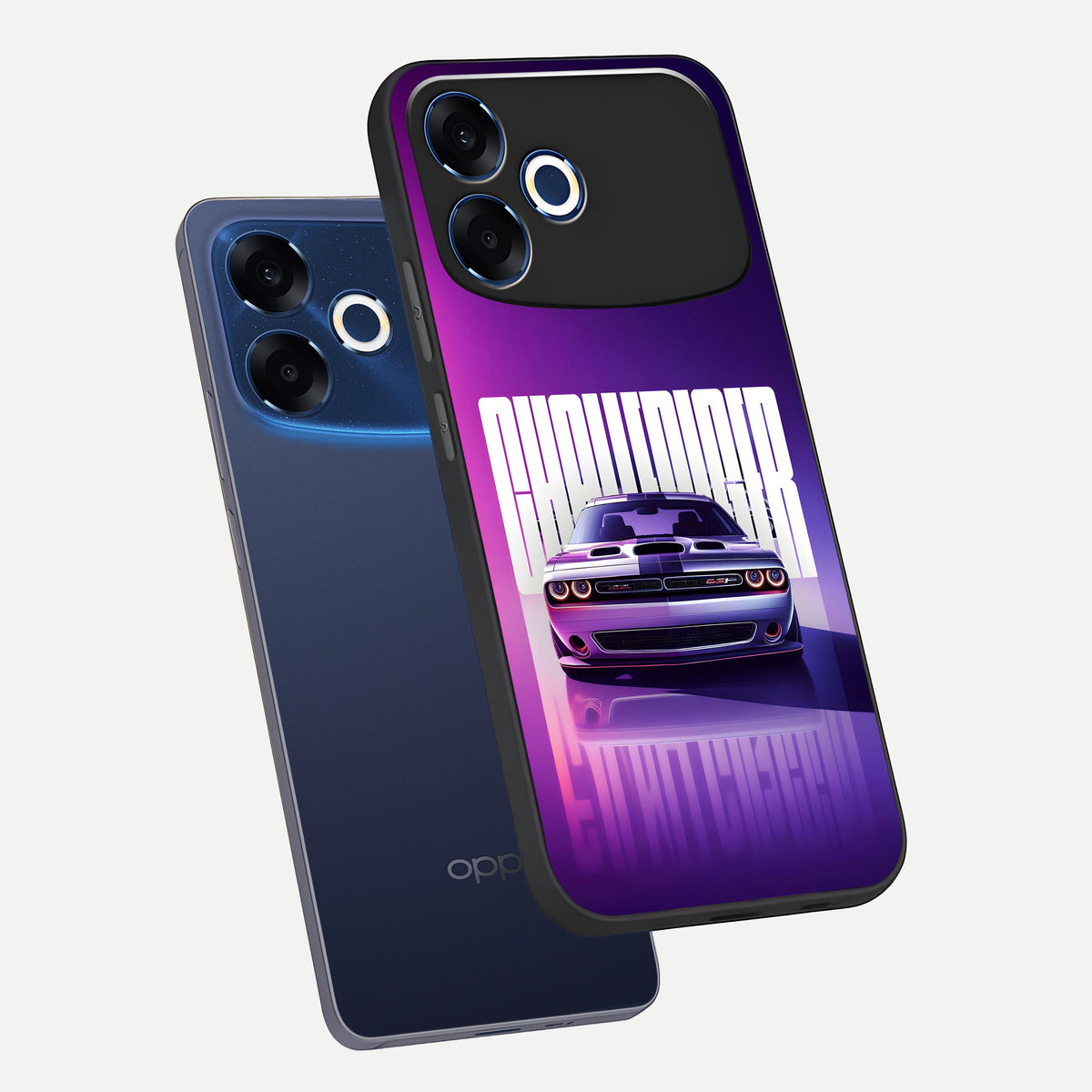  Midnight Muscle Ride phone case For Oppo F33 Pro 5G showing premium glass back cover with detailed artwork