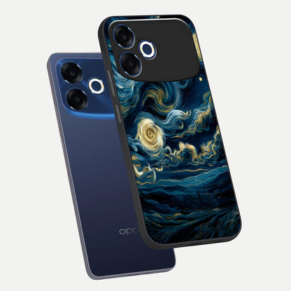  Midnight Sky Whirl phone case For Oppo F33 Pro 5G showing premium glass back cover with detailed artwork