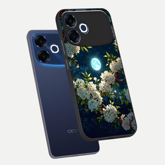  Moonlit Blossom Dream phone case For Oppo F33 Pro 5G showing premium glass back cover with detailed artwork