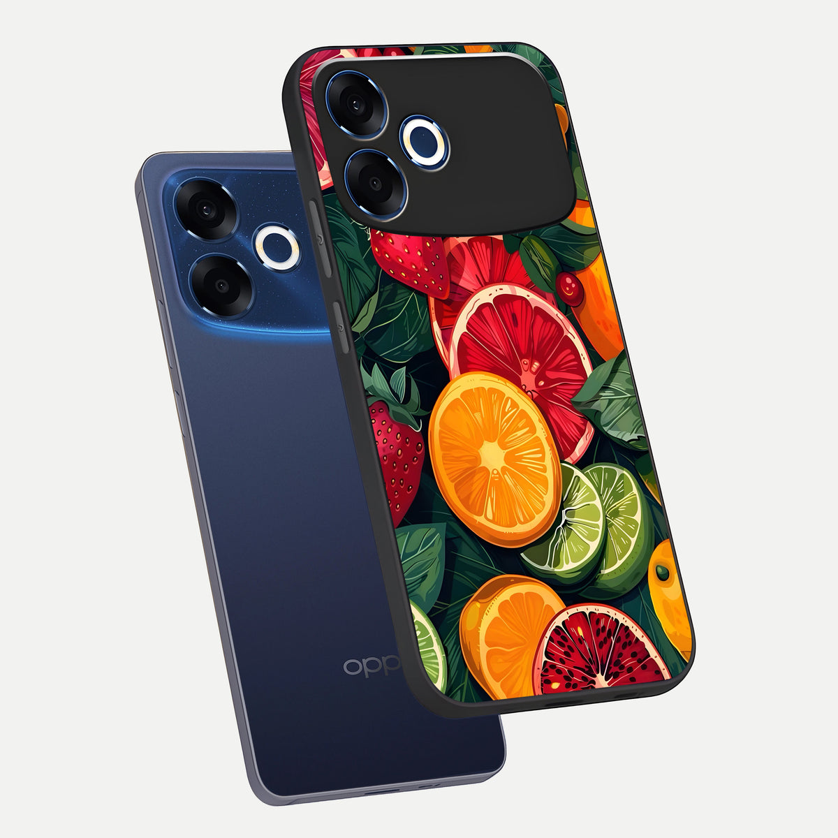  Multiple Fruits phone case For Oppo F33 Pro 5G showing premium glass back cover with detailed artwork