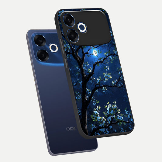  Mystic Floral Night phone case For Oppo F33 Pro 5G showing premium glass back cover with detailed artwork