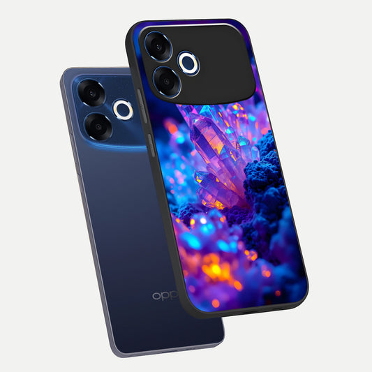  Neon Aura Shards phone case For Oppo F33 Pro 5G showing premium glass back cover with detailed artwork