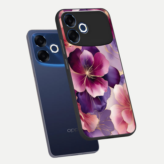  Pink Bouquet Florals phone case For Oppo F33 Pro 5G showing premium glass back cover with detailed artwork