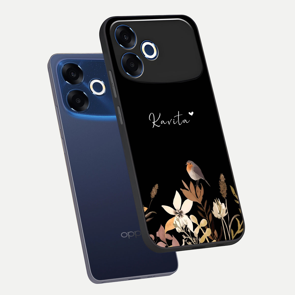  Quiet Garden Tune Custom Name phone case For Oppo F33 Pro 5G showing premium glass back cover with detailed artwork