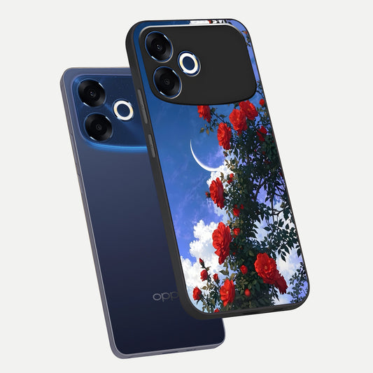  Rose Drift Flowers phone case For Oppo F33 Pro 5G showing premium glass back cover with detailed artwork