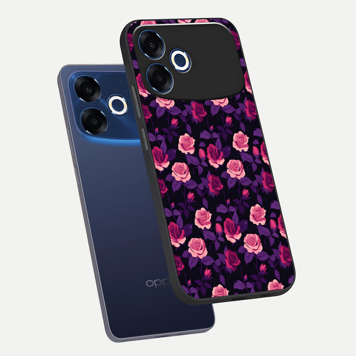  Rose Garden Twilight phone case For Oppo F33 Pro 5G showing premium glass back cover with detailed artwork