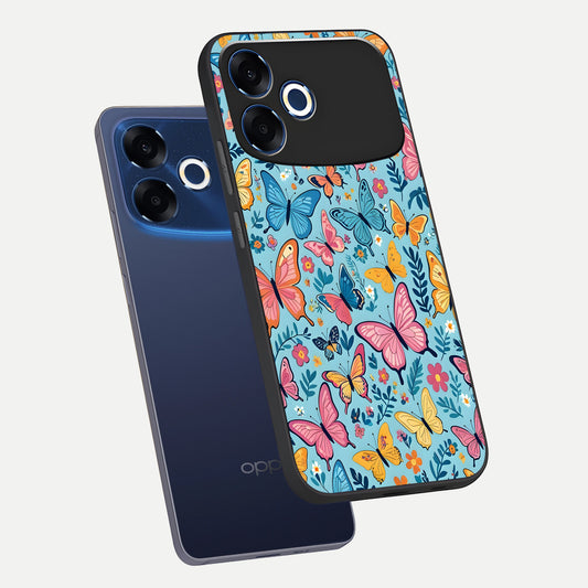  Spring Wing Garden phone case For Oppo F33 Pro 5G showing premium glass back cover with detailed artwork