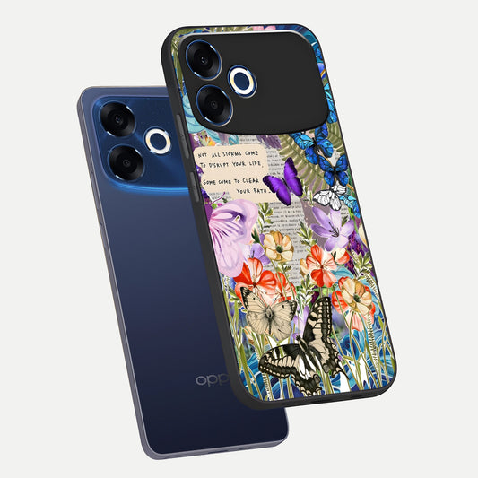  Storm Path Bloom phone case For Oppo F33 Pro 5G showing premium glass back cover with detailed artwork