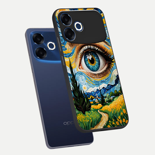  Van Gogh Eye phone case For Oppo F33 Pro 5G showing premium glass back cover with detailed artwork