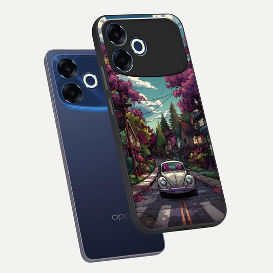  Vintage Street Drive phone case For Oppo F33 Pro 5G showing premium glass back cover with detailed artwork