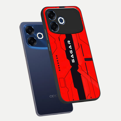  Voltage Rise CYBERPUNK Custom Name phone case For Oppo F33 Pro 5G showing premium custom name glass back cover