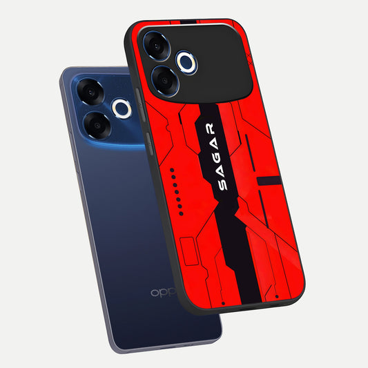  Voltage Rise CYBERPUNK Custom Name phone case For Oppo F33 Pro 5G showing premium custom name glass back cover