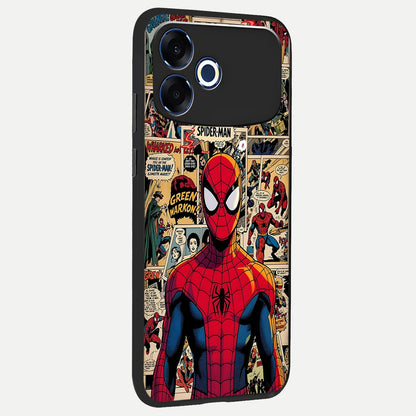  Aesthetic Spider back cover For Oppo F33 Pro 5G slim fit glass case with vibrant aesthetic design