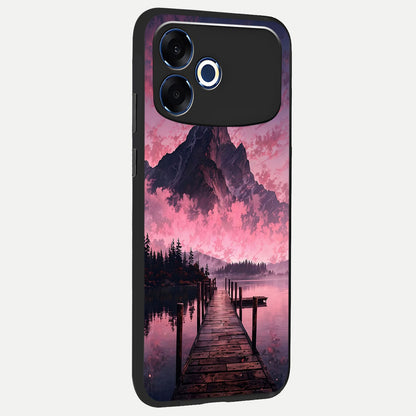  Beautiful Mountain View back cover For Oppo F33 Pro 5G slim fit glass case with vibrant aesthetic design