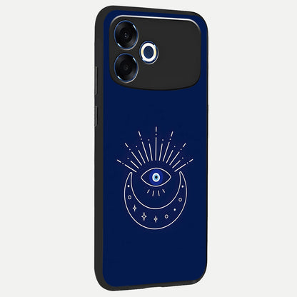  Blue Evil Eye back cover For Oppo F33 Pro 5G slim fit glass case with vibrant aesthetic design